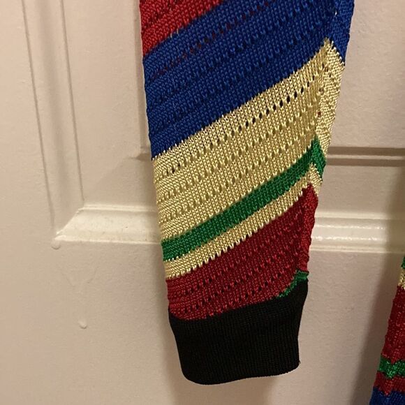 Inspired Rainbow Diagonal Striped Breathable Knitted Dress. Size XS. - Picture 7 of 7